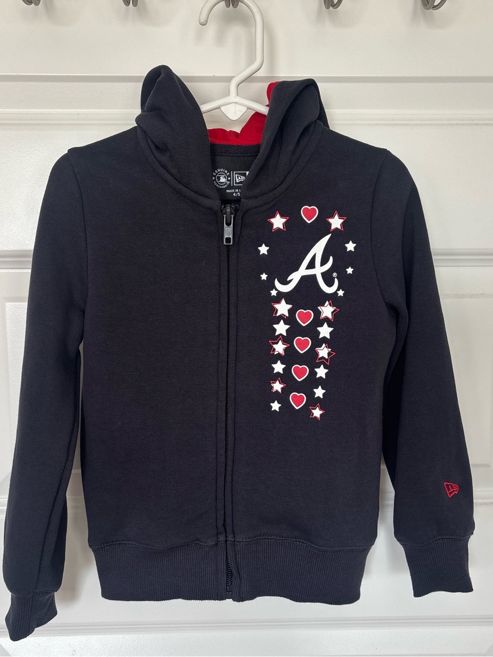 Atlanta Braves Genuine Merchandise Kids' Zip-Up Hoodie- LIKE NEW! Size 4/5